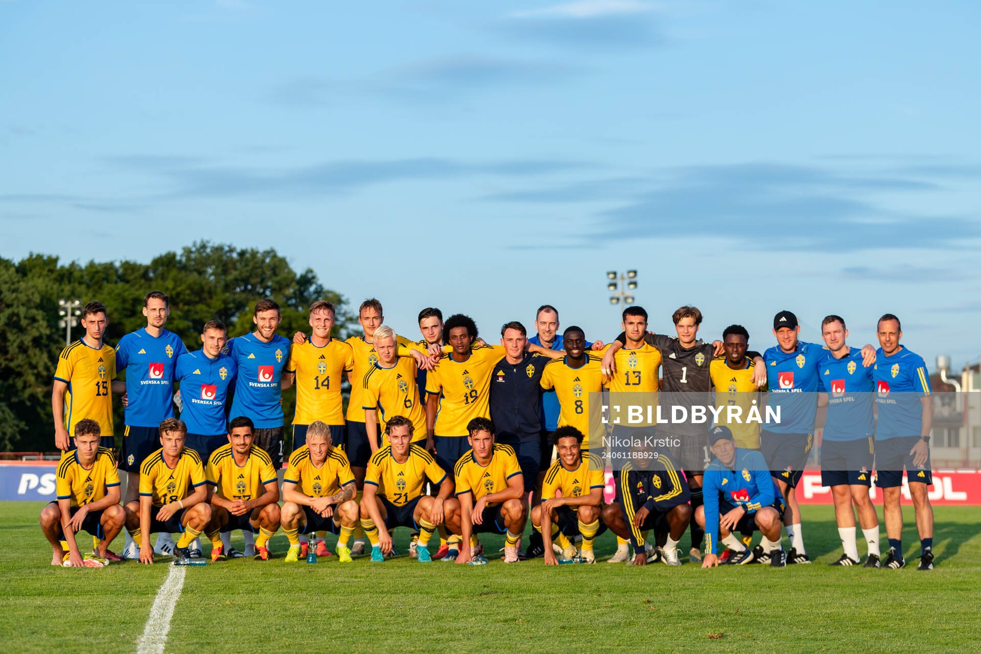 Team Sweden after the under-21 international friendly football match between Croatia and Sweden on June 11, 2024 in Zagreb. 