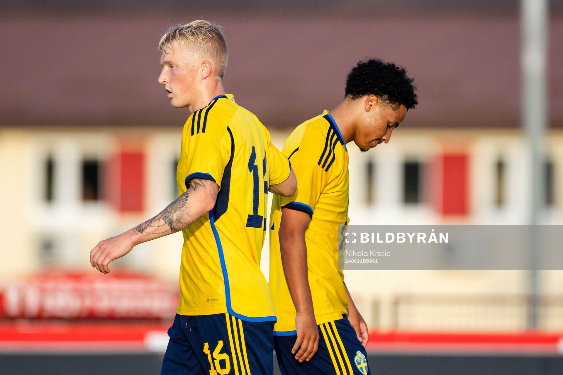 Melker Widell  and Momodou Sonko of Sweden