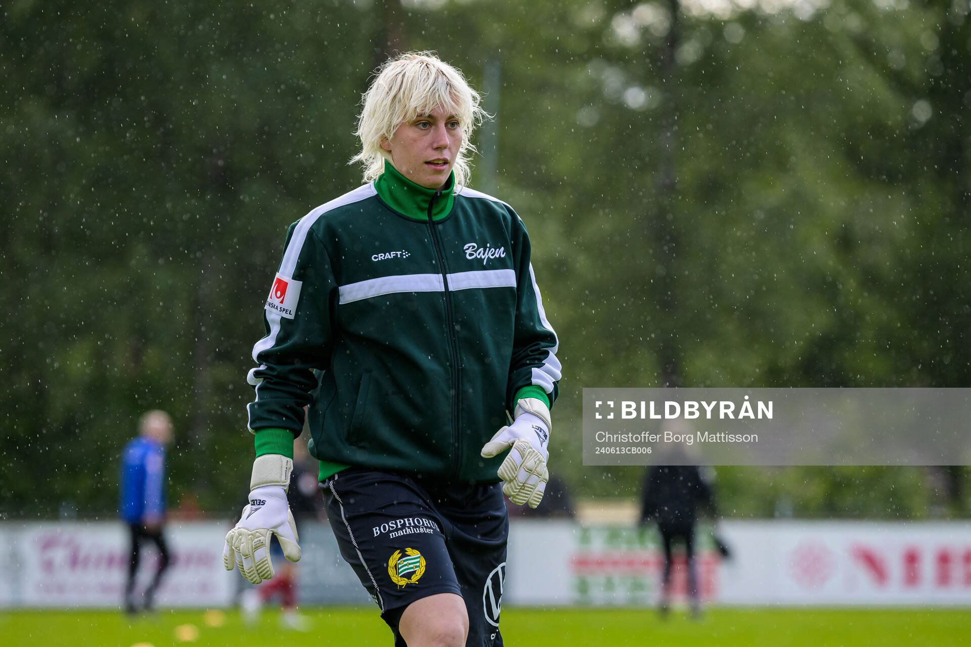 Hammarbys målvakt Moa Edrud inför fotbollsmatchen i Damallsvenskan mellan Vittsjö och Hammarby den 13 juni 2024 i Vittsjö. 