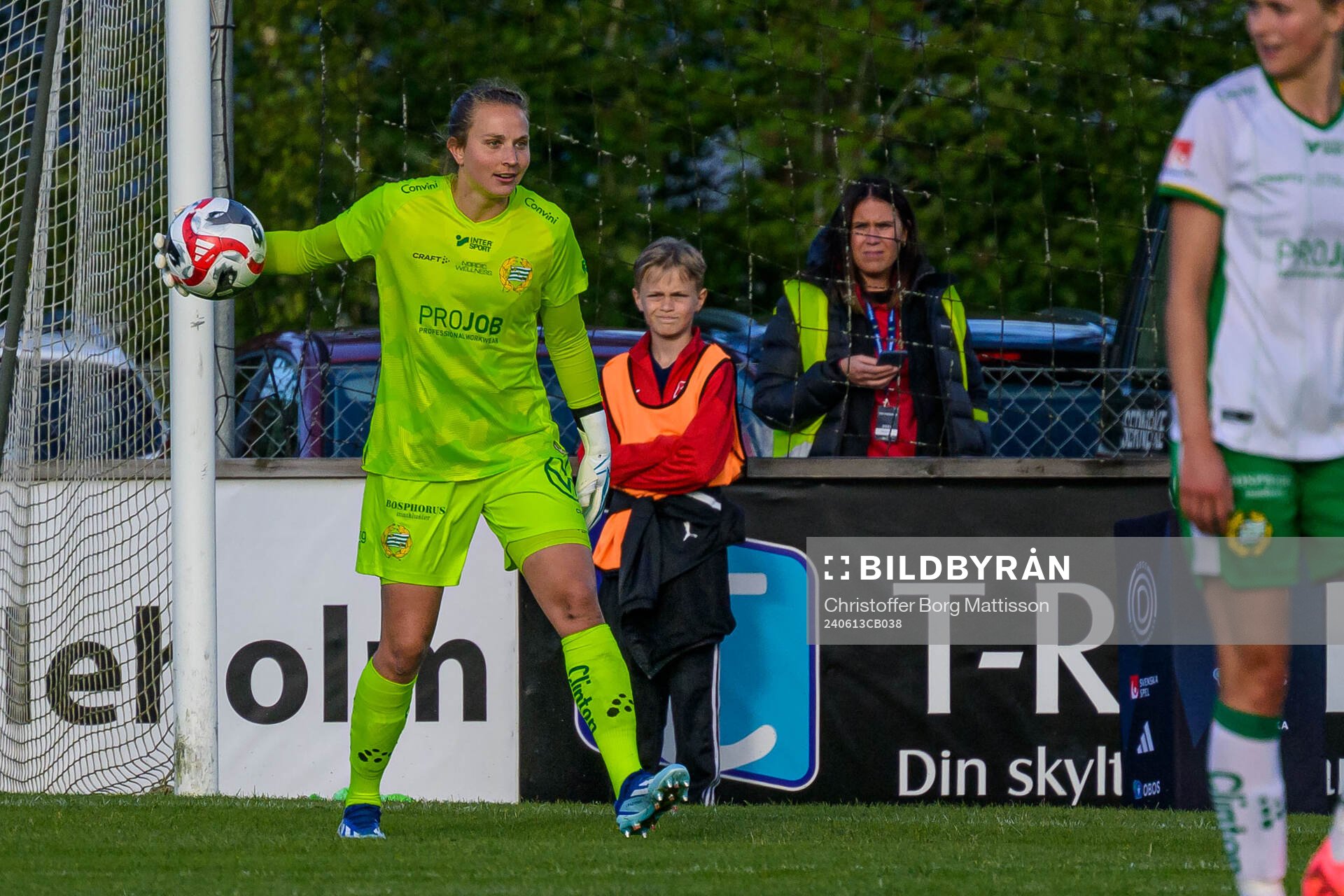 Hammarbys målvakt Anna Tamminen under fotbollsmatchen i Damallsvenskan mellan Vittsjö och Hammarby den 13 juni 2024 i Vittsjö.