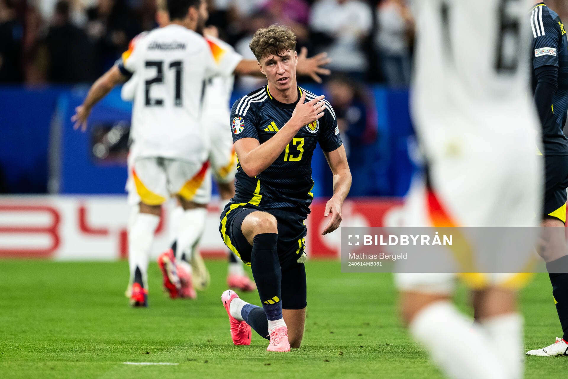 Jack Hendry of Scotland looks dejected