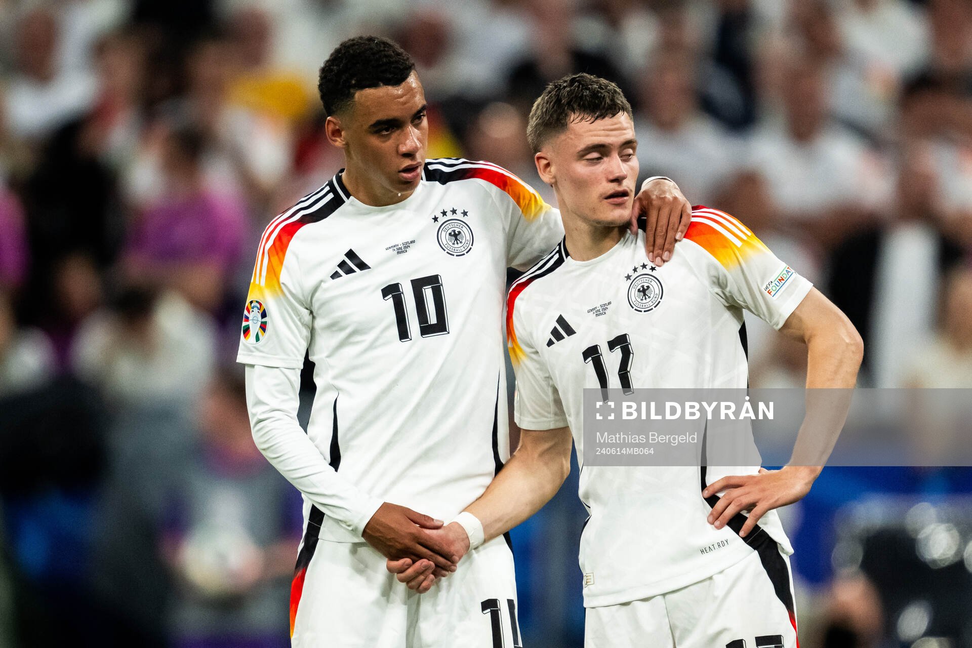 Jamal Musiala and Florian Wirtz of Germany