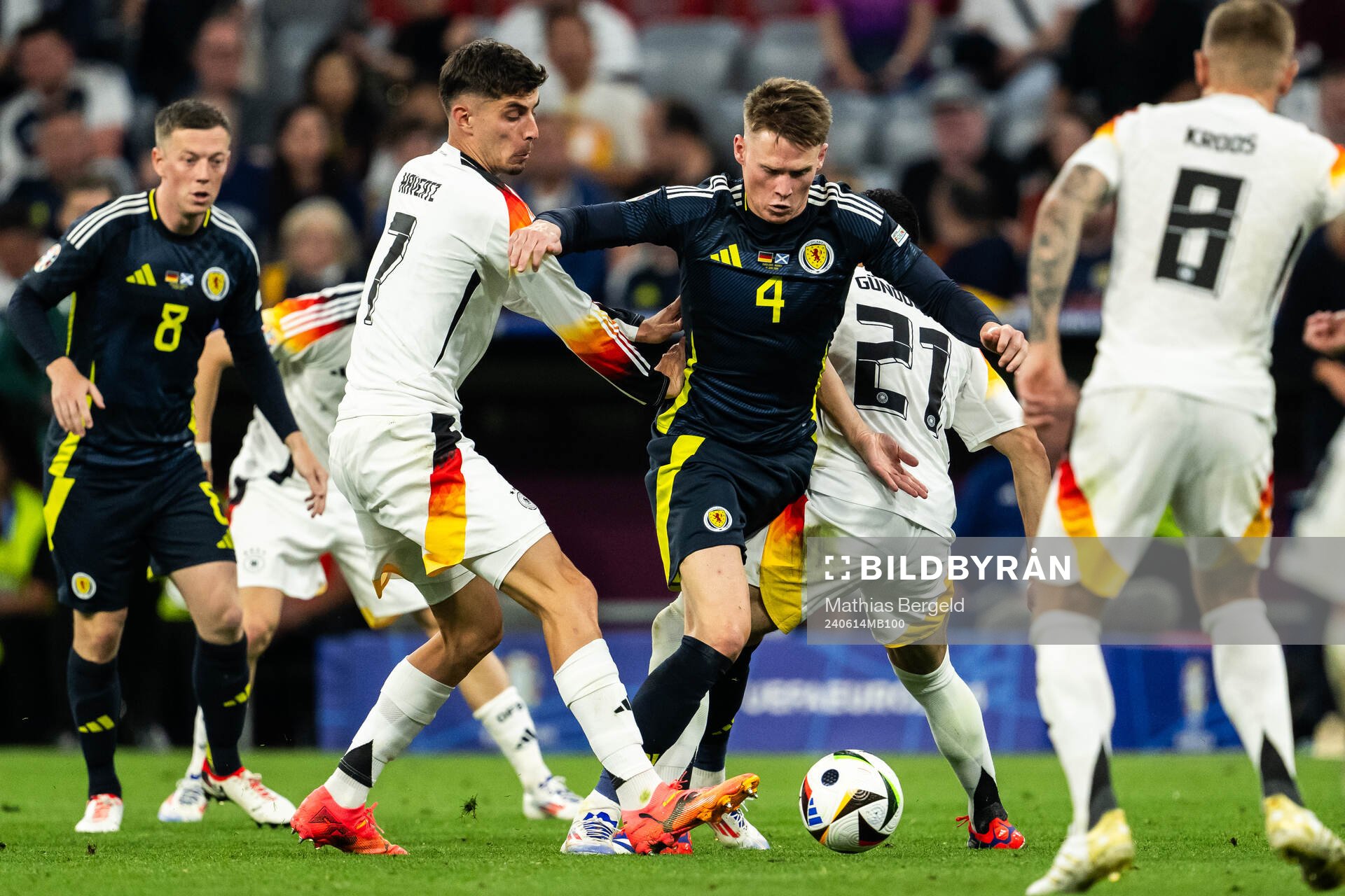 Kai Havertz of Germany and Scott McTominay of Scotland