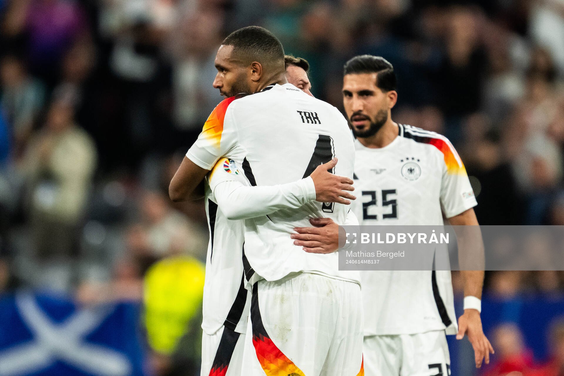 Pascal Gross and Jonathan Tah of Germany celebrate