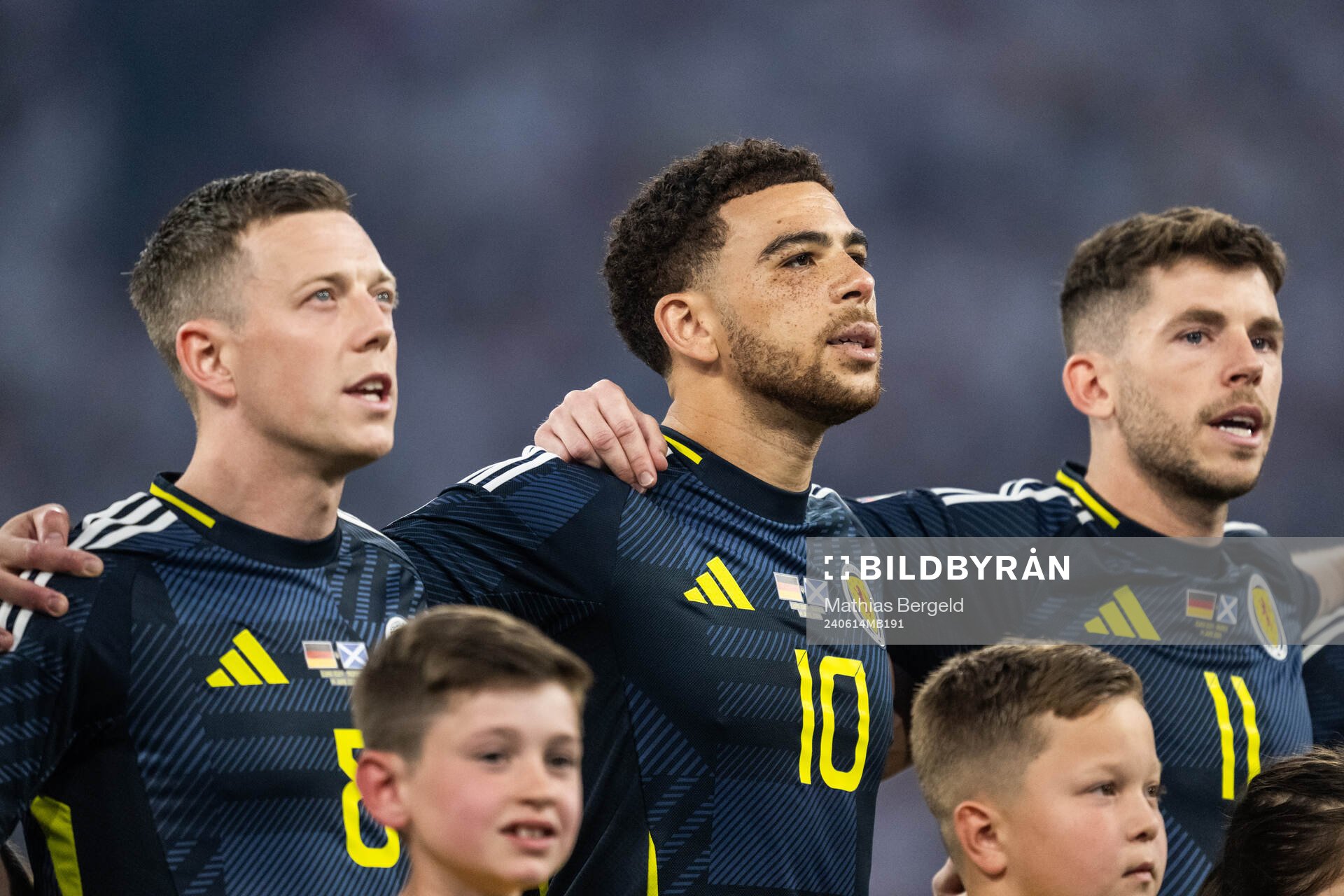 Callum McGregor, Che Adams and Ryan Christie