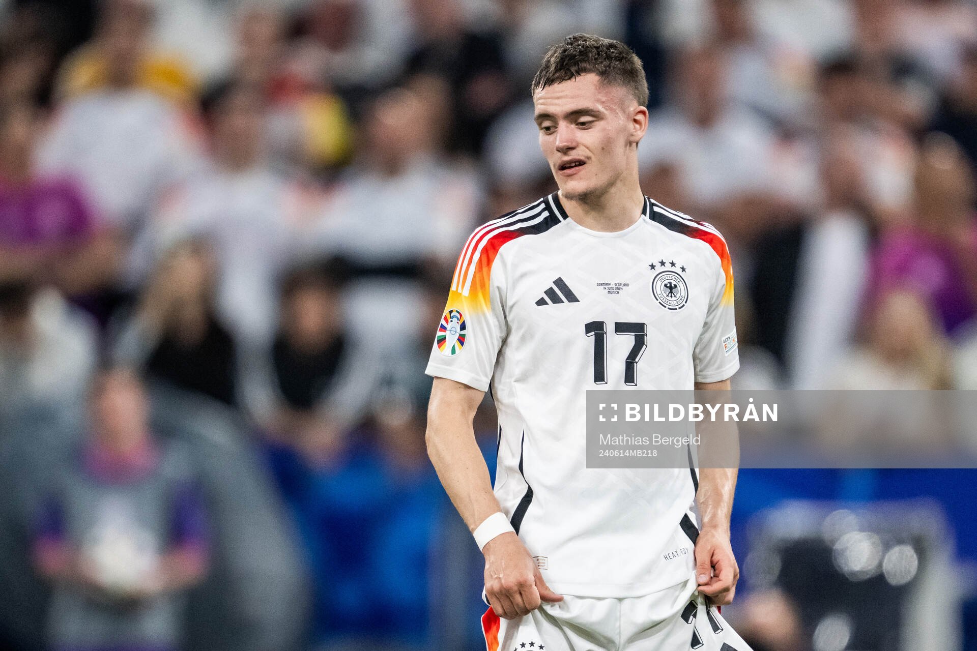 Florian Wirtz of Germany during the UEFA Euro 2024 Football Championship match between Germany and Scotland on June 14, 2024 in Munich.