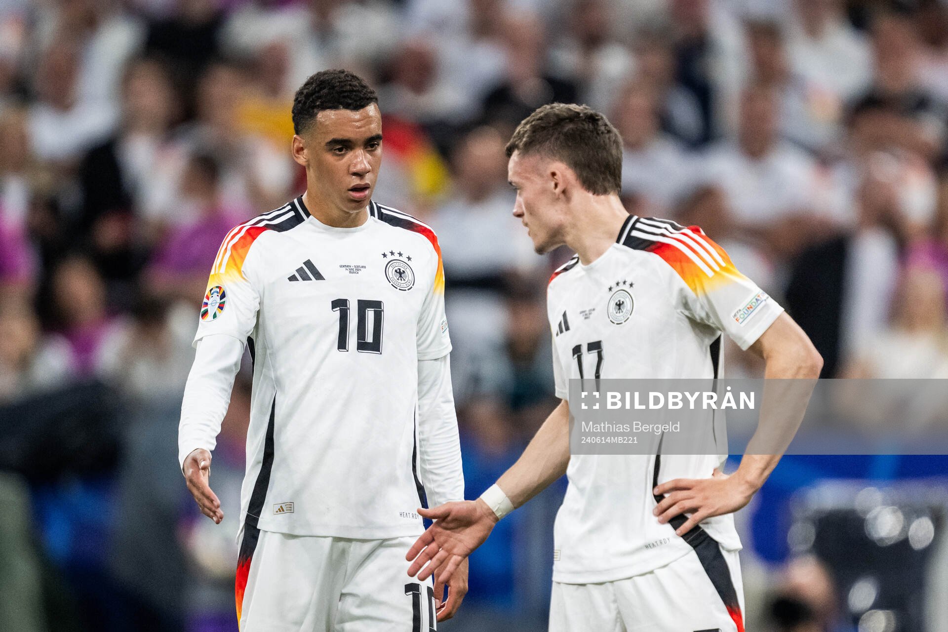 Jamal Musiala and Florian Wirtz of Germany