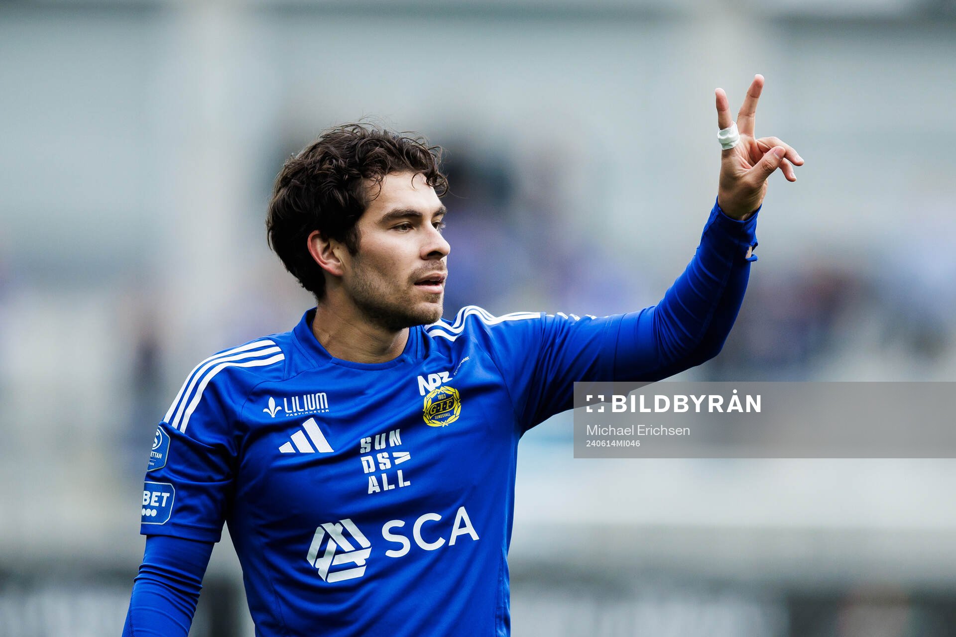 GIF Sundsvalls Marcelo Palomino under fotbollsmatchen i Superettan mellan Örgryte och GIF Sundsvall den 14 juni 2024 i Göteborg. 