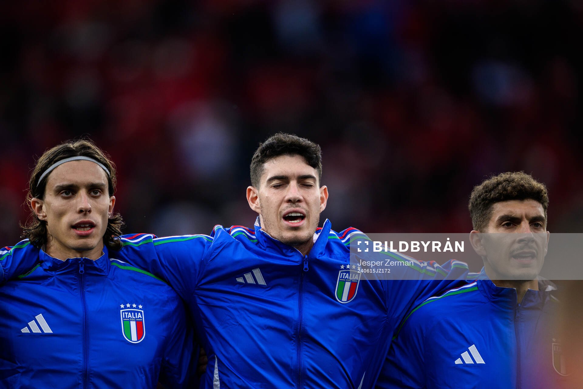 Riccardo Calafiori, Alessandro Bastoni and Giovanni Di