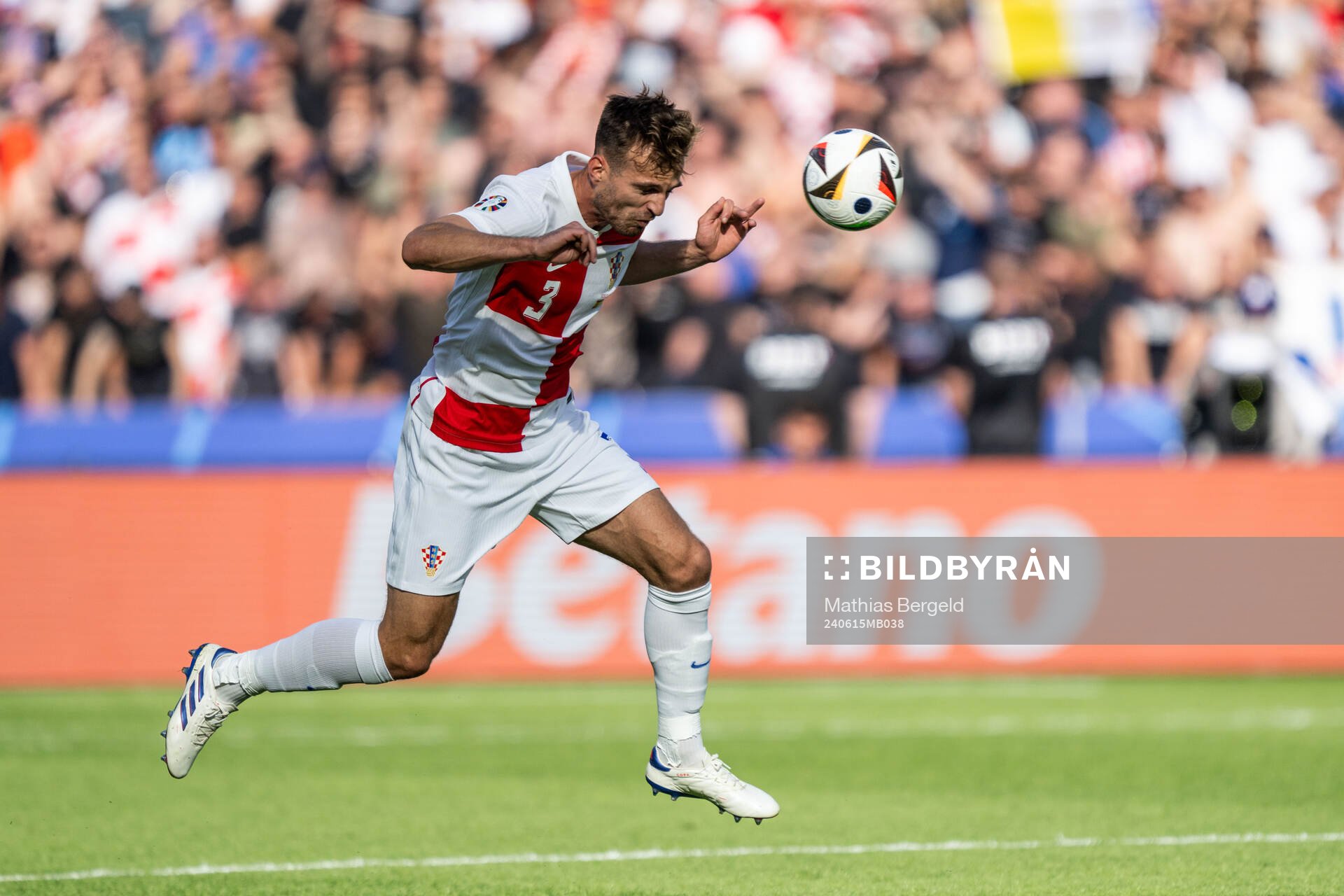 Marin Pongracic of Croatia during the UEFA Euro 2024 Football Championship match between Spain and Croatia on June 15, 2024 in Berlin. 