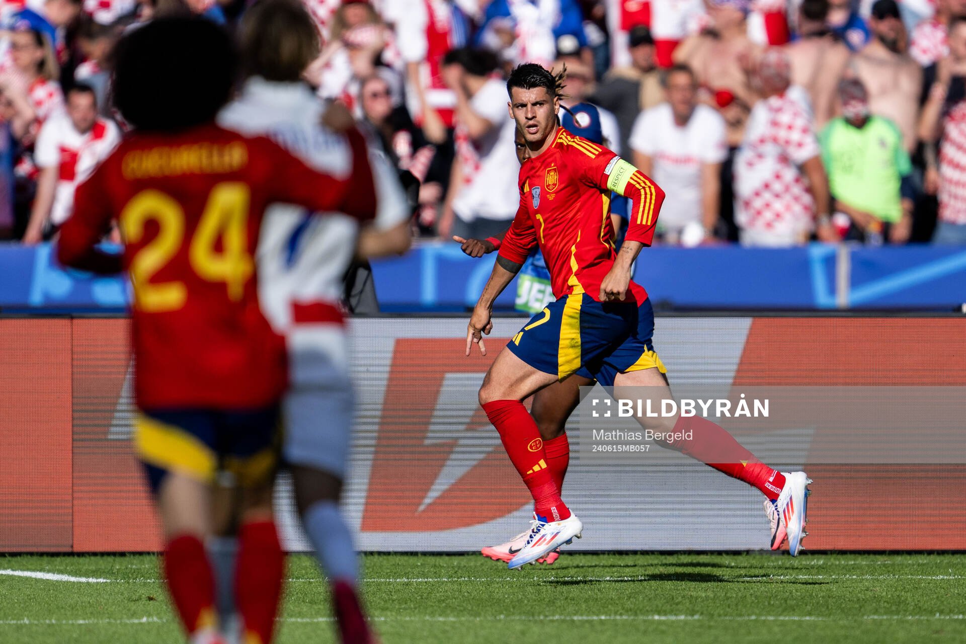 Alvaro Morata of Spain celebrates
