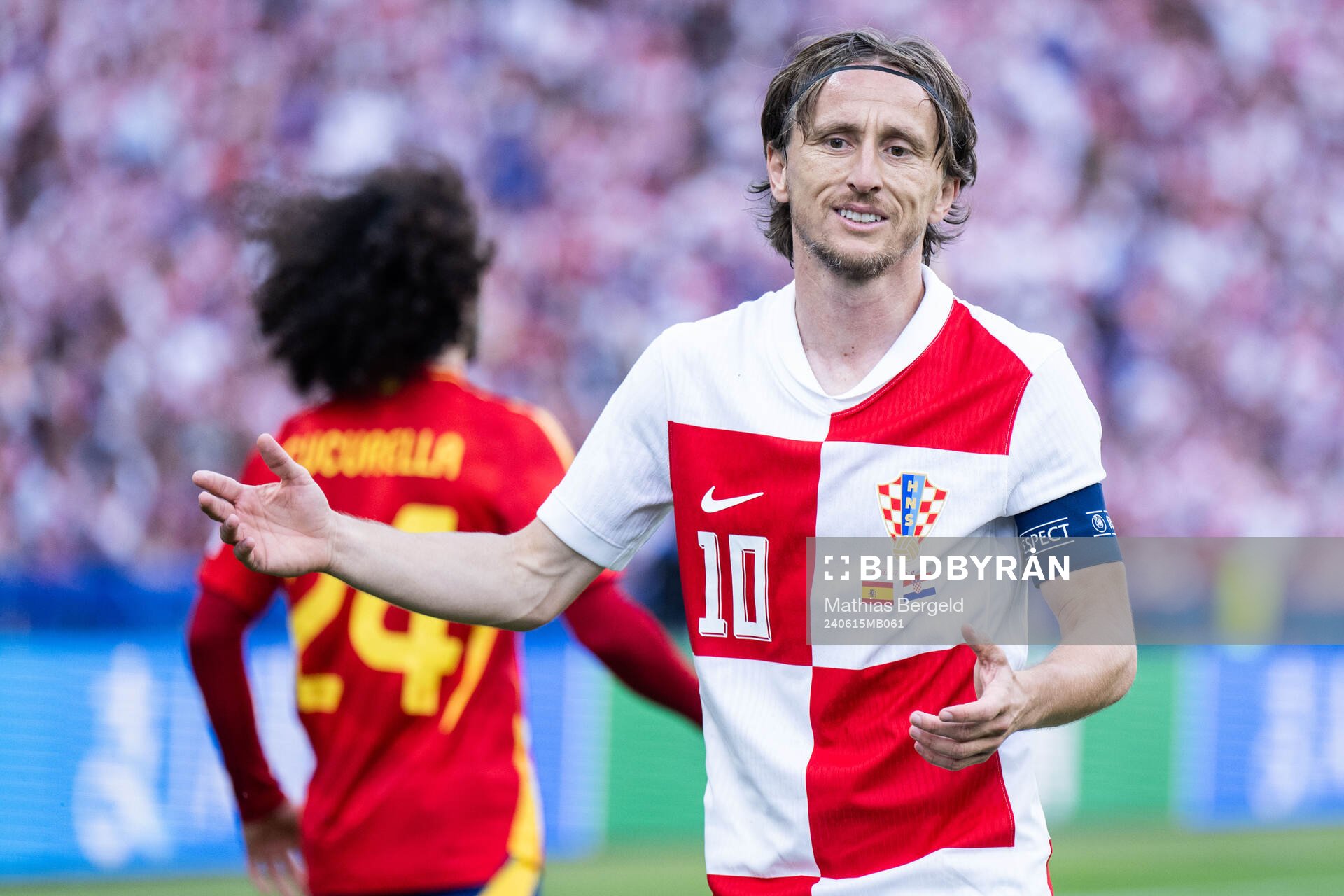 Luka Modric of Croatia reacts