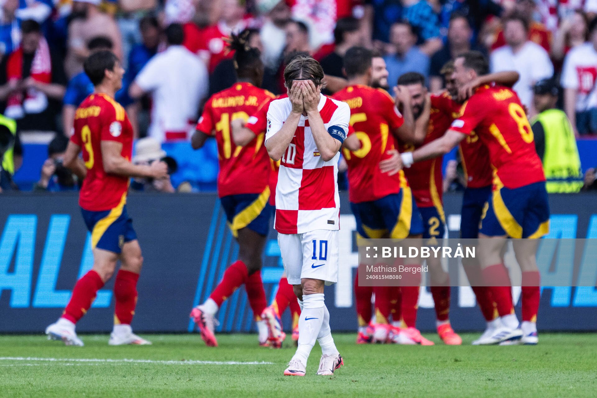 Luka Modric of Croatia looks dejected