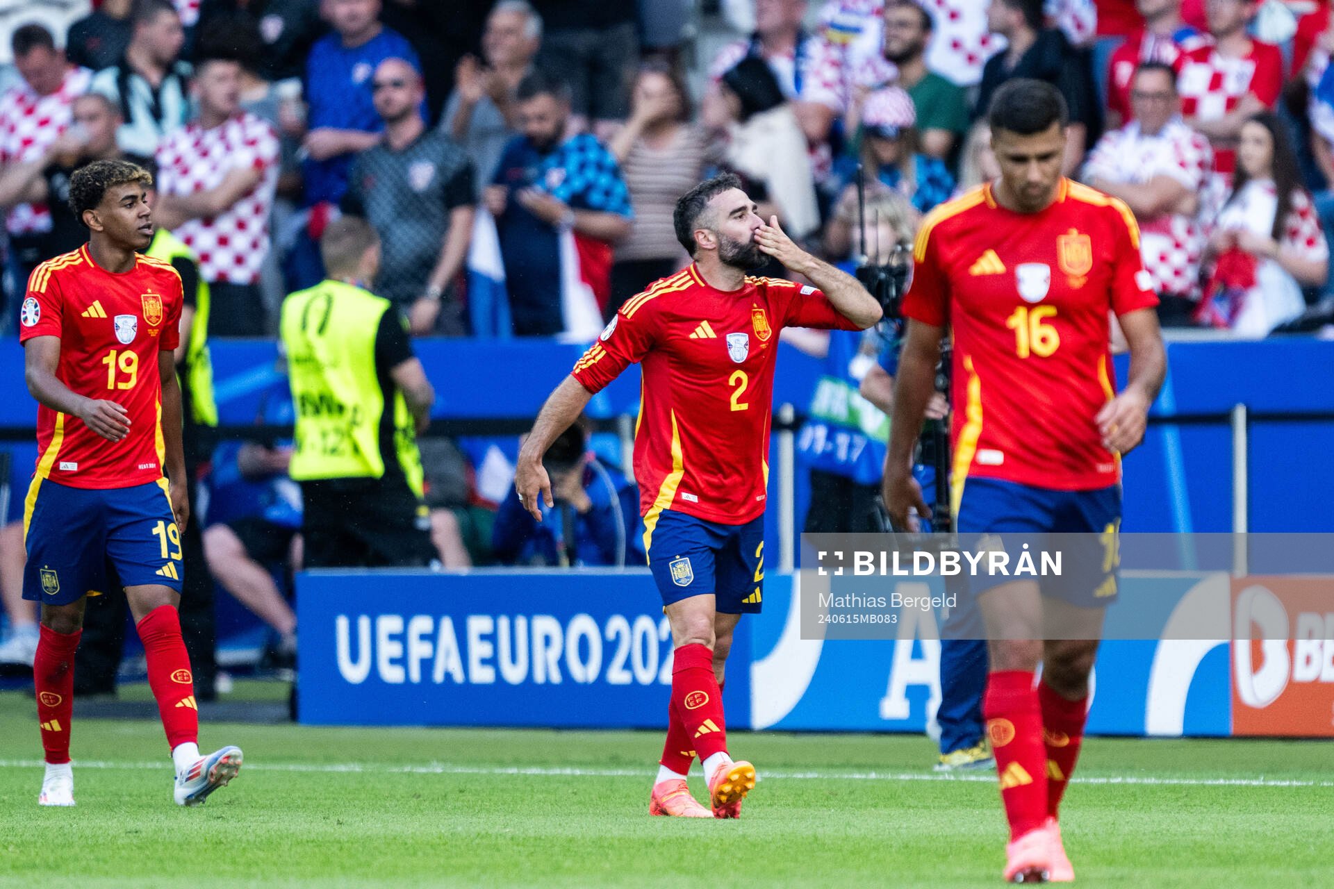 Daniel Carvajal of Spain celebrates