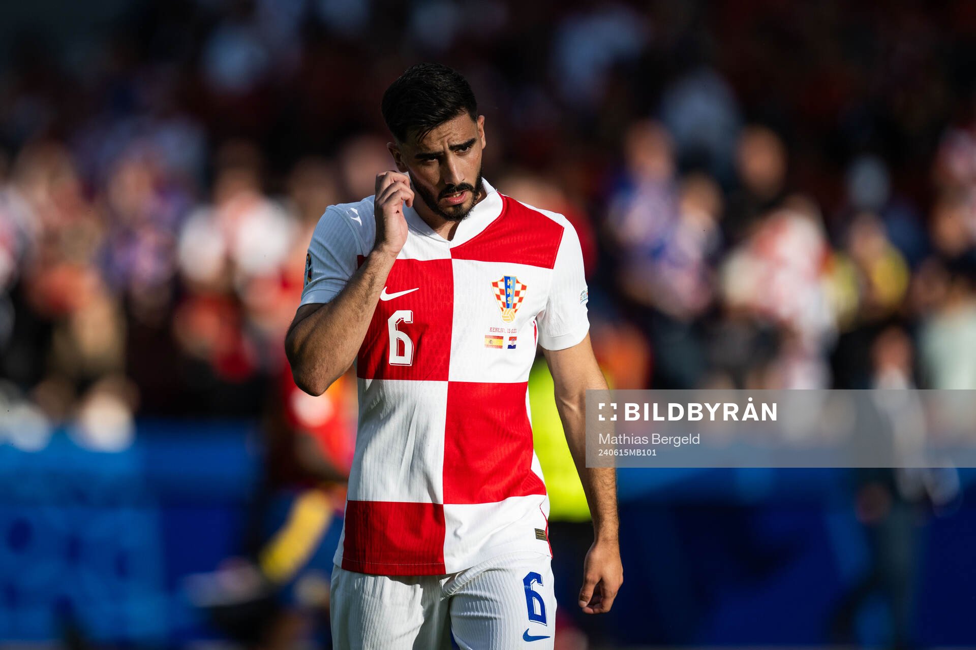 Josip Sutalo of Croatia looks dejected