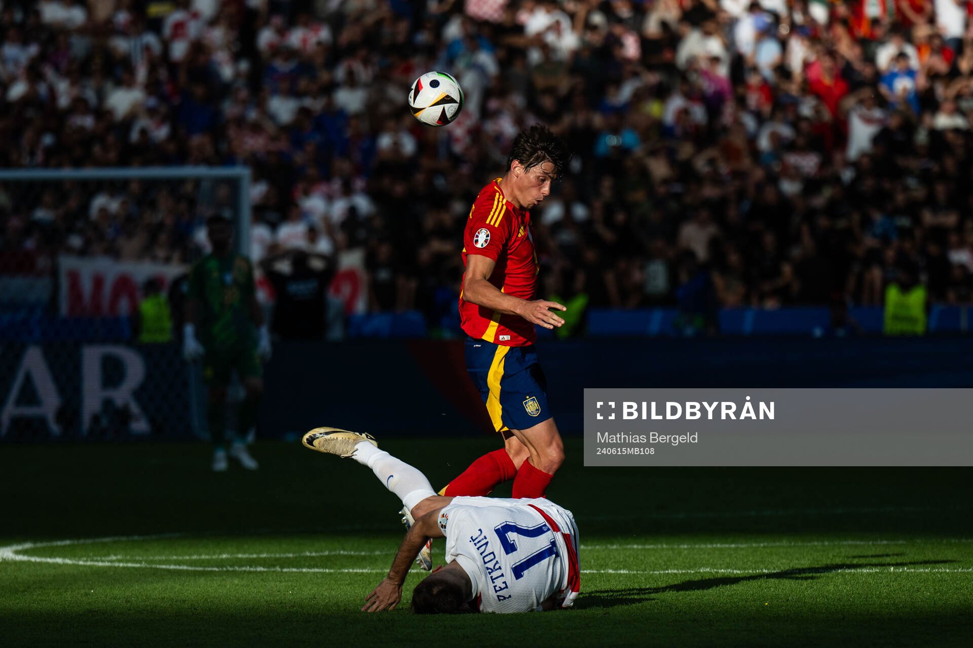Robin Aime Le Normand Mainfray of Spain and Domagoj Vida of