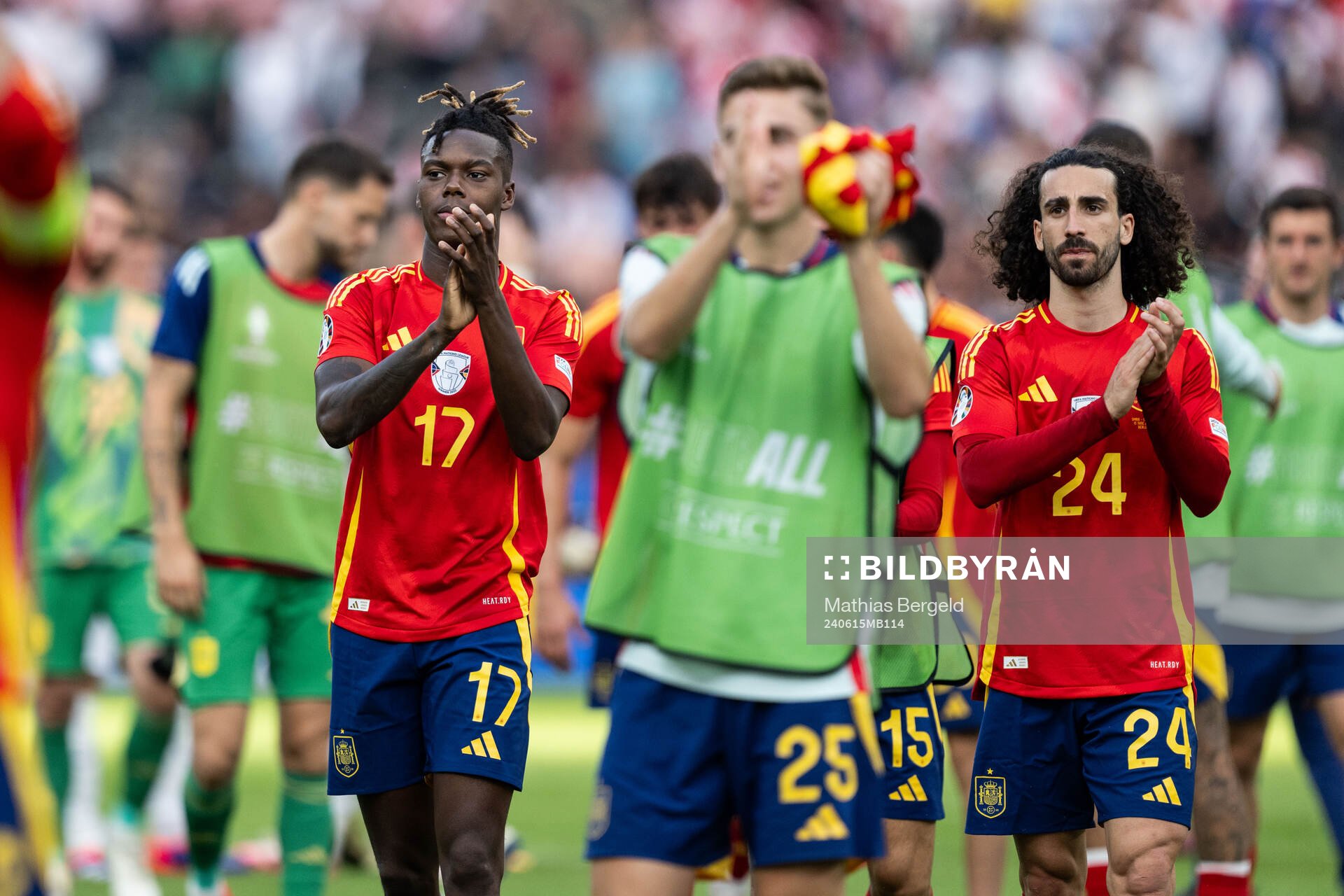 Nicholas Williams and Marc Cucurella of Spain
