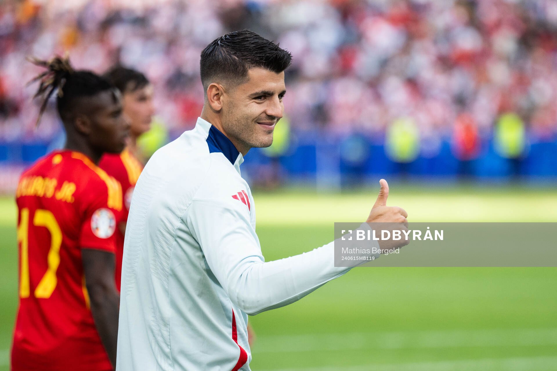 Alvaro Morata of Spain celebrates
