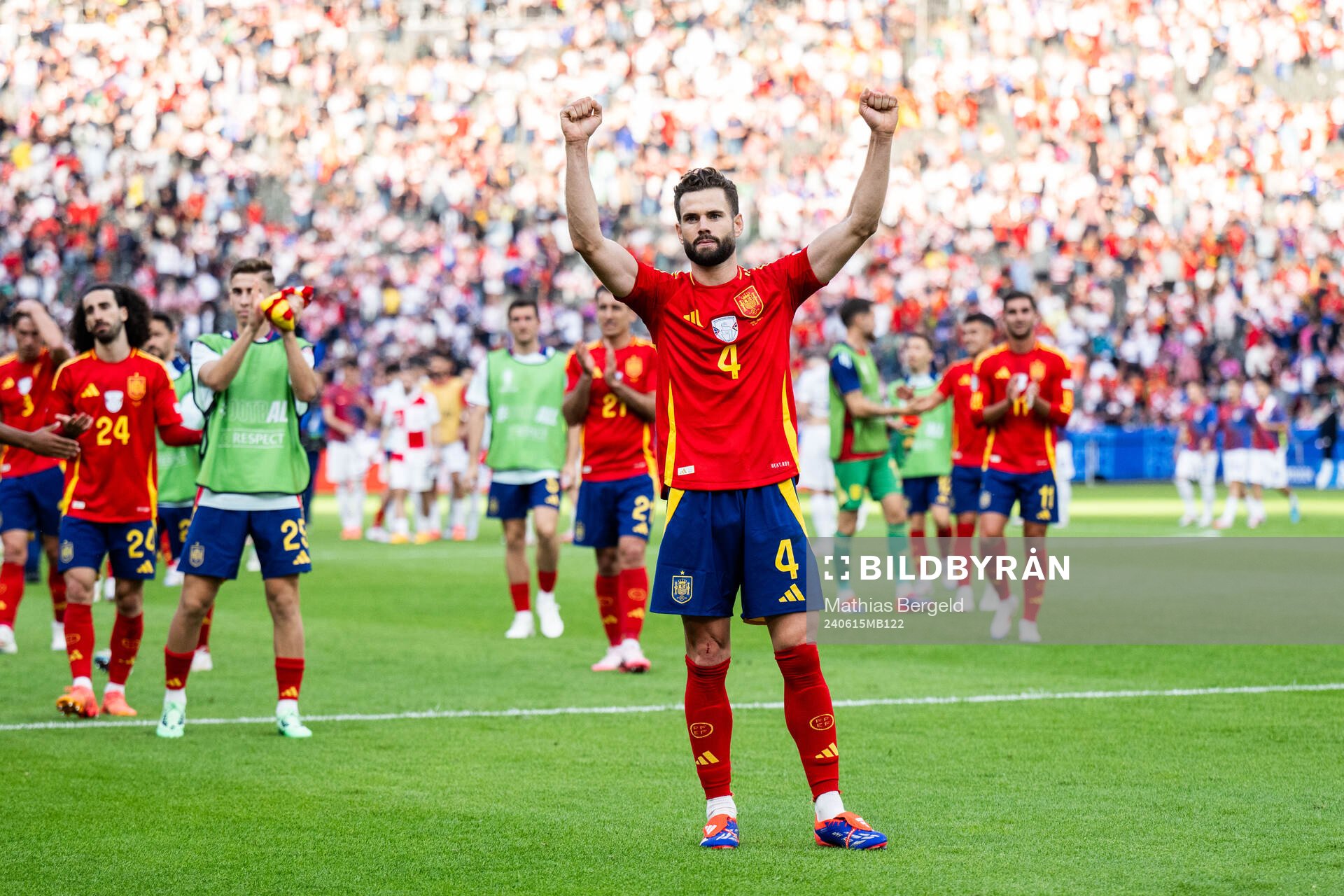 Nacho of Spain celebrates