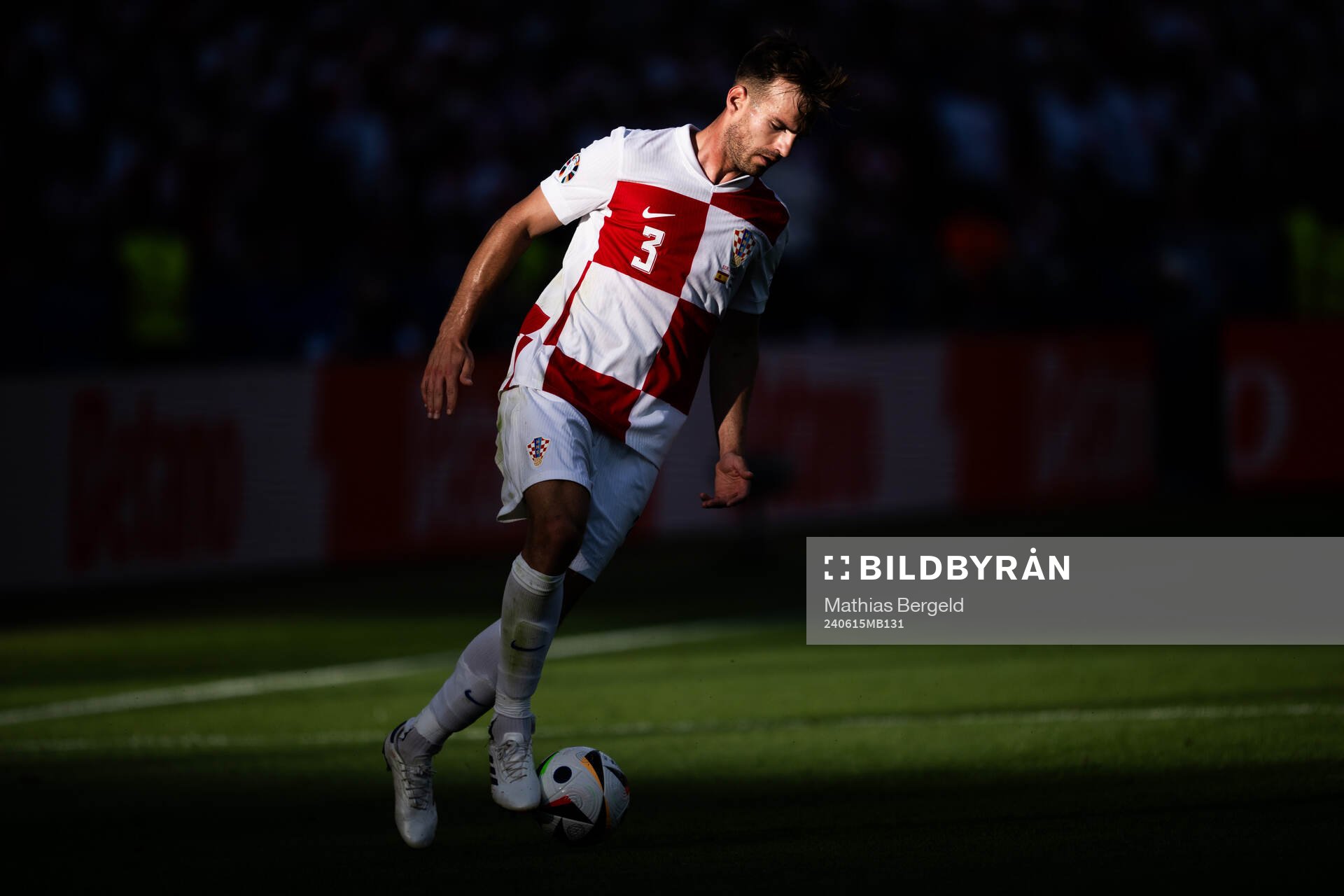 Marin Pongracic of Croatia during the UEFA Euro 2024 Football Championship match between Spain and Croatia on June 15, 2024 in Berlin.