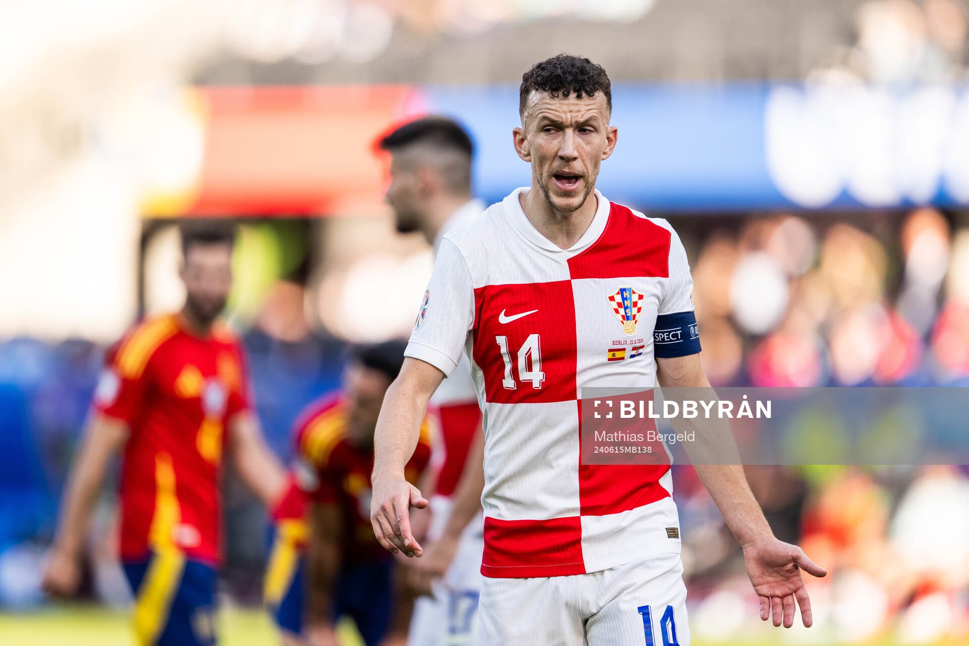 Ivan Perisic of Croatia reacts