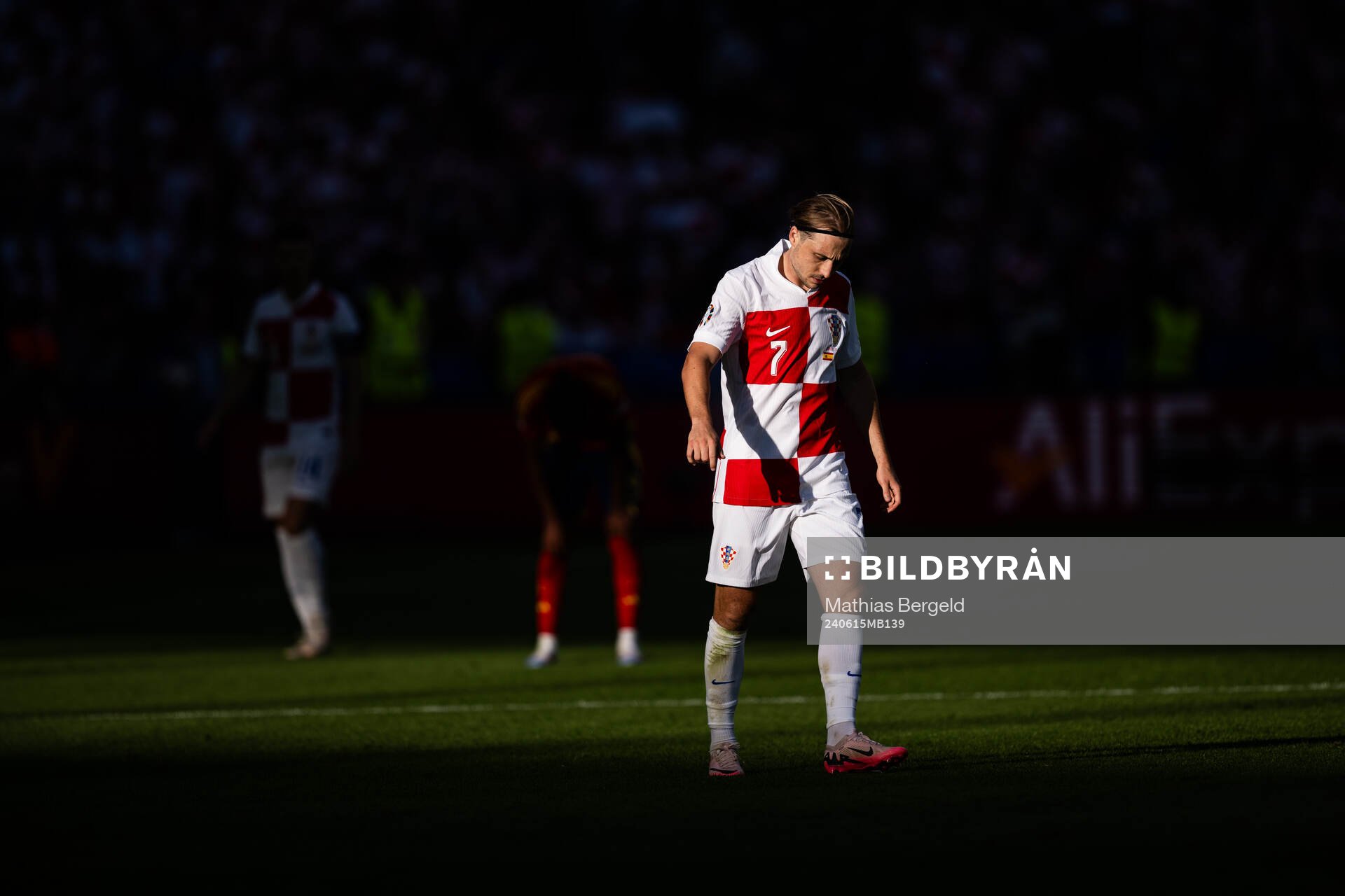 Lovro Majer of Croatia looks dejected