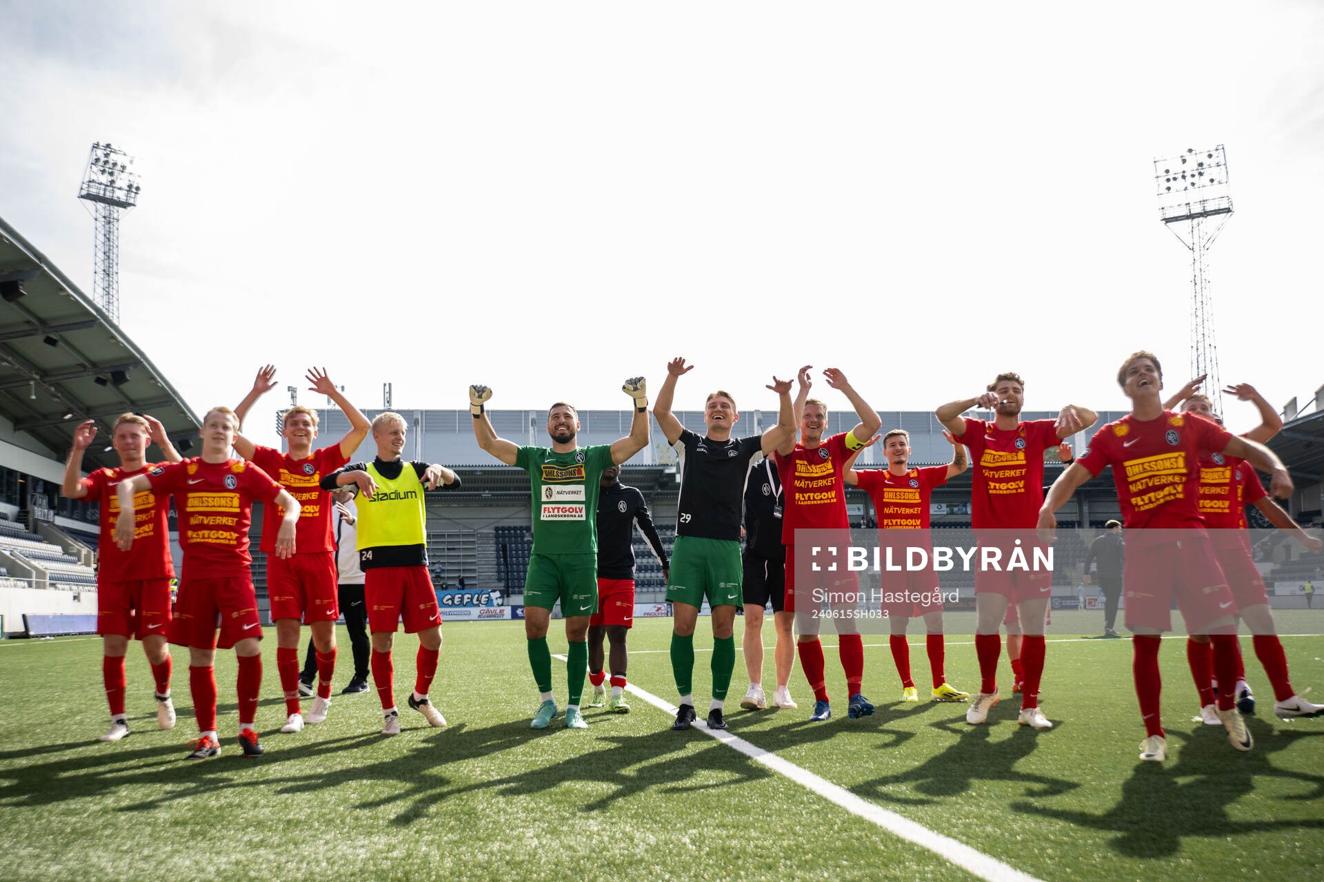 Landskronas spelare jublar