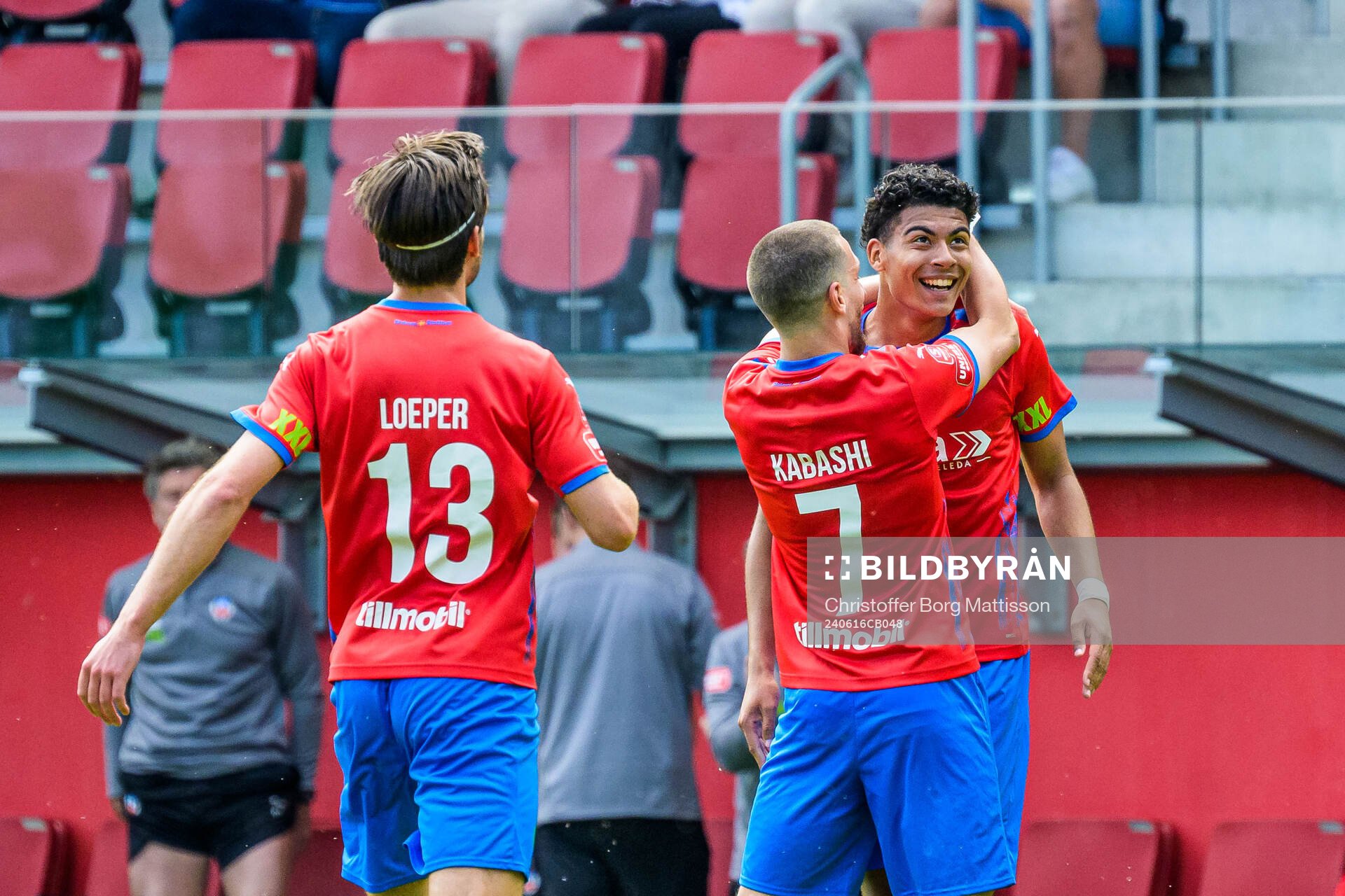 Helsingborgs Wilhelm Loeper, Arian Kabashi och Milan Silva