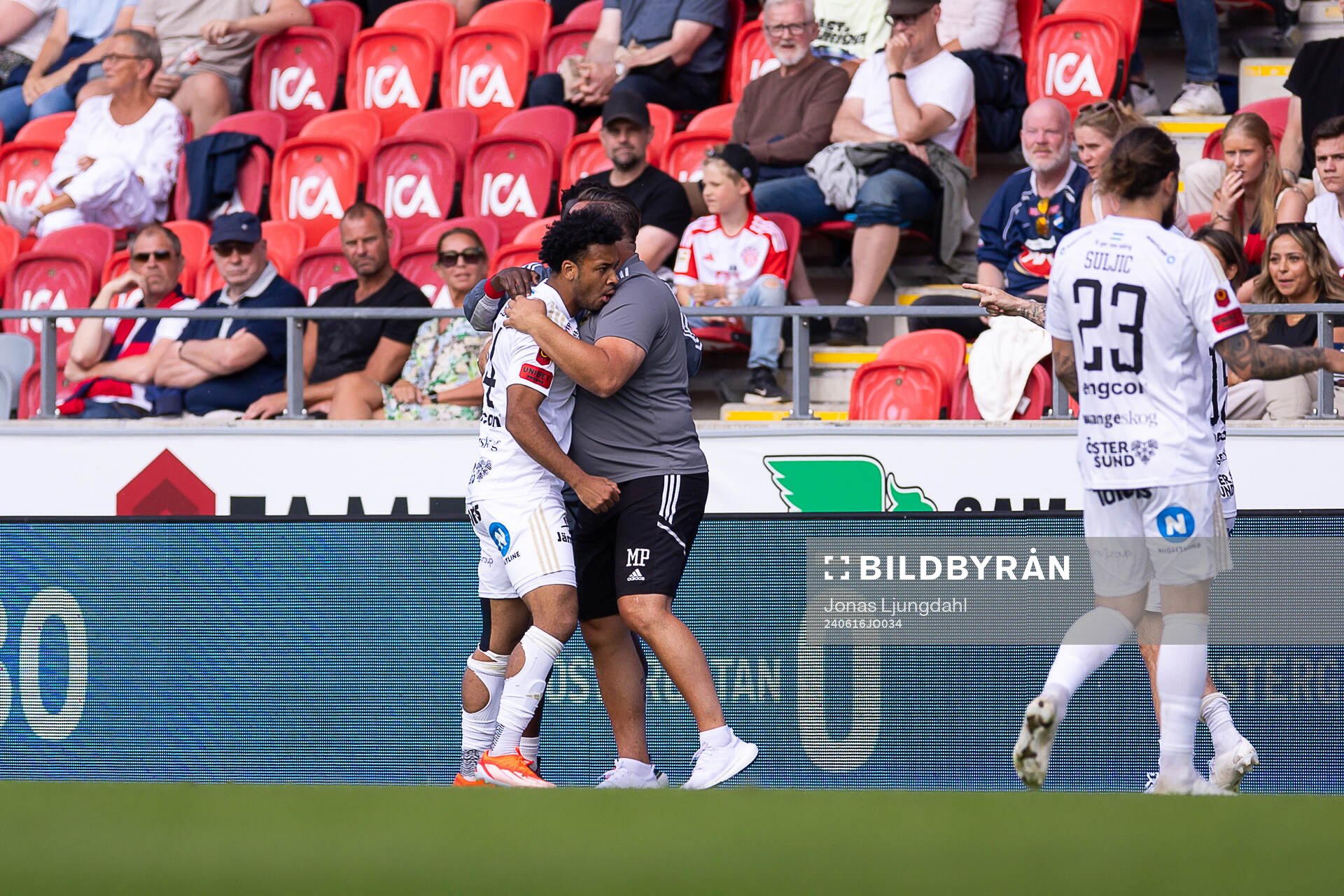 Östersunds Arquimides Ordonez och huvudtränare Magnus