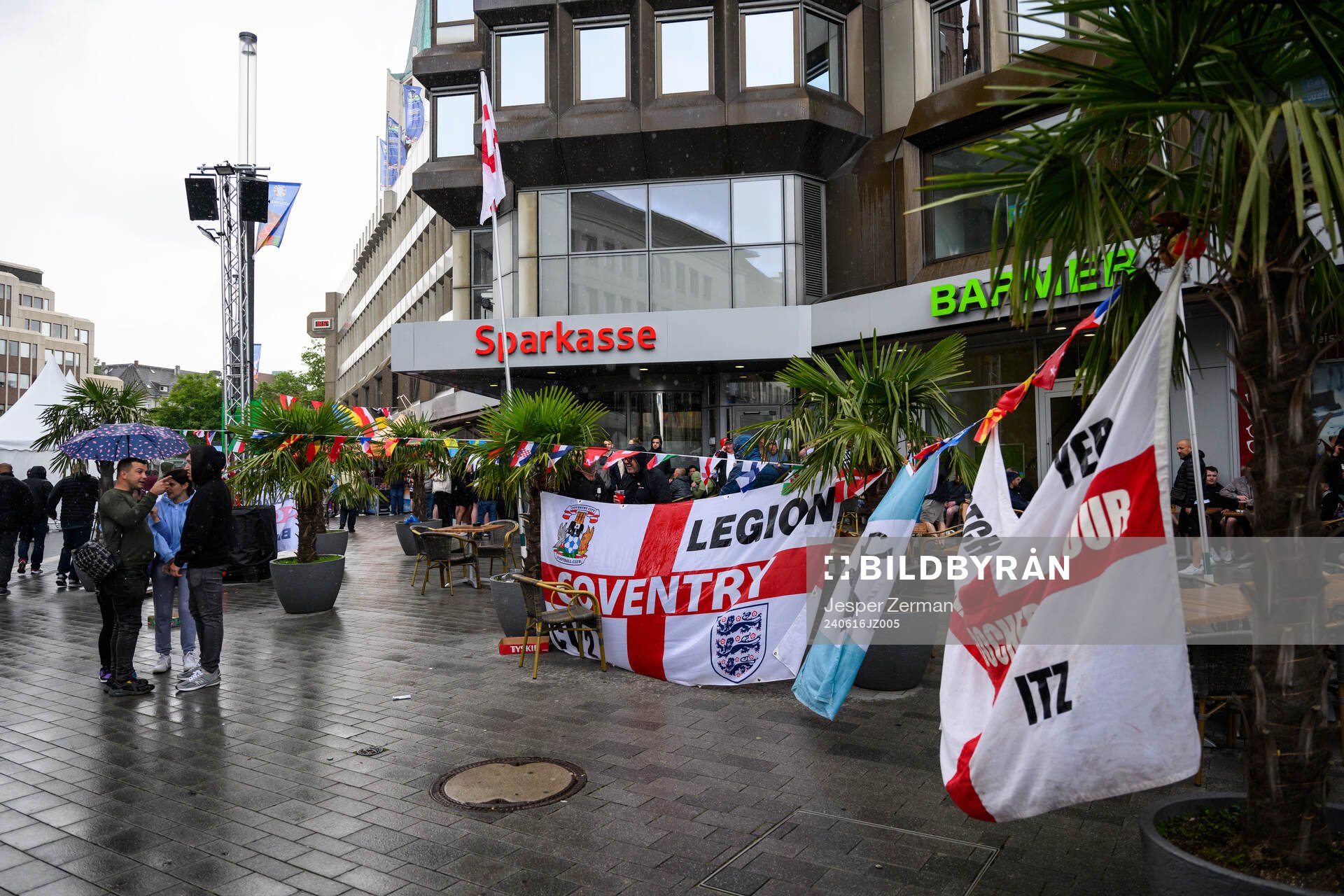 England flags in Gelsenkirchen