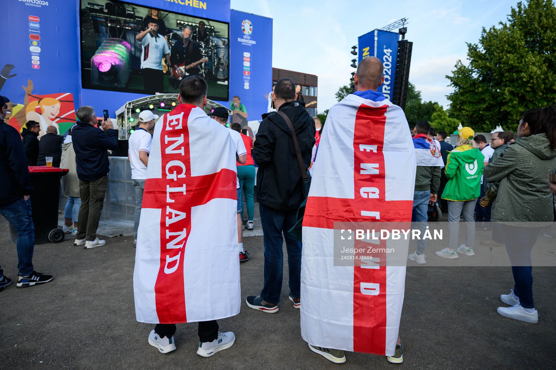 Fans of England in Gelsenkirchen Fan Zone