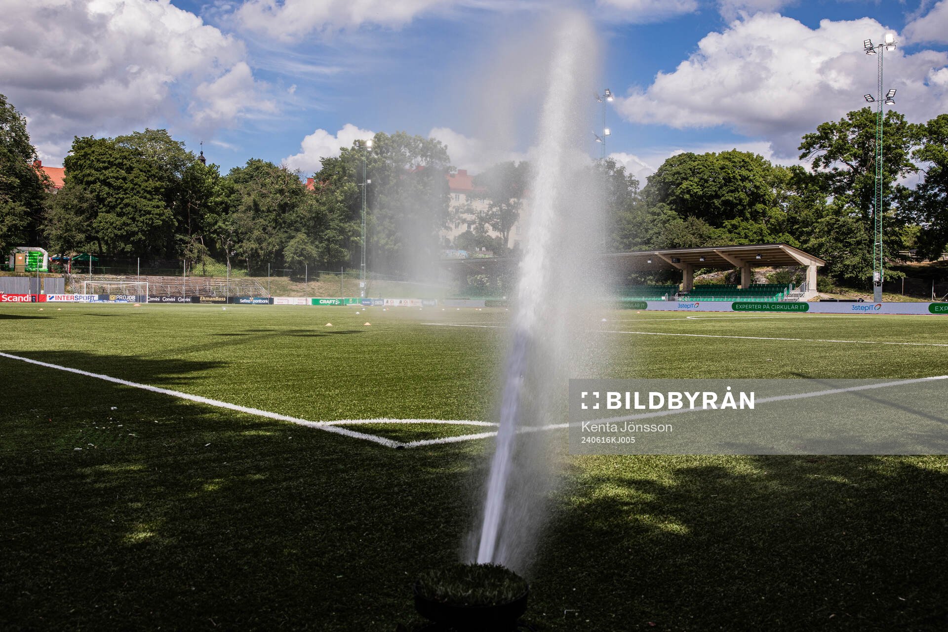 En vattenspridare på Hammarby IP