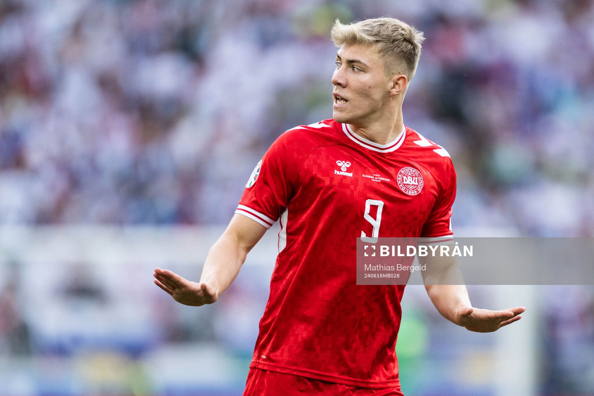 Rasmus Højlund of Denmark