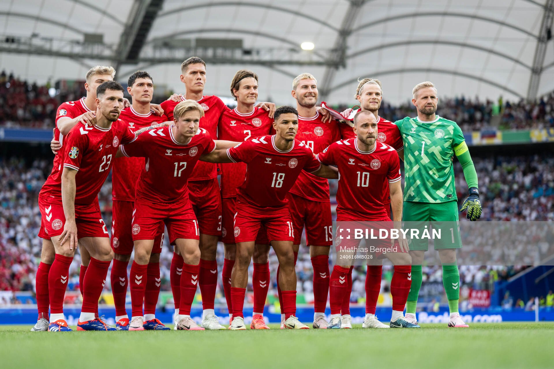 The starting eleven of Denmark