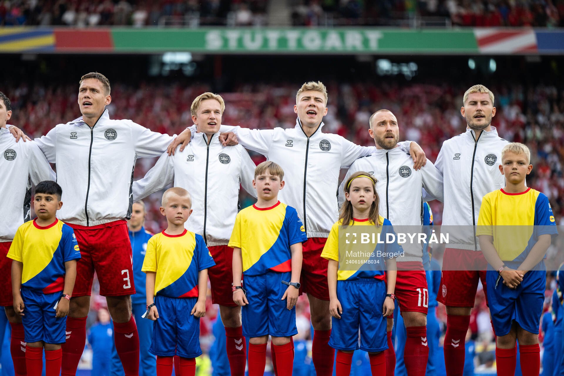 Jannik Vestergaard, Rasmus Højlund and Christian Eriksen