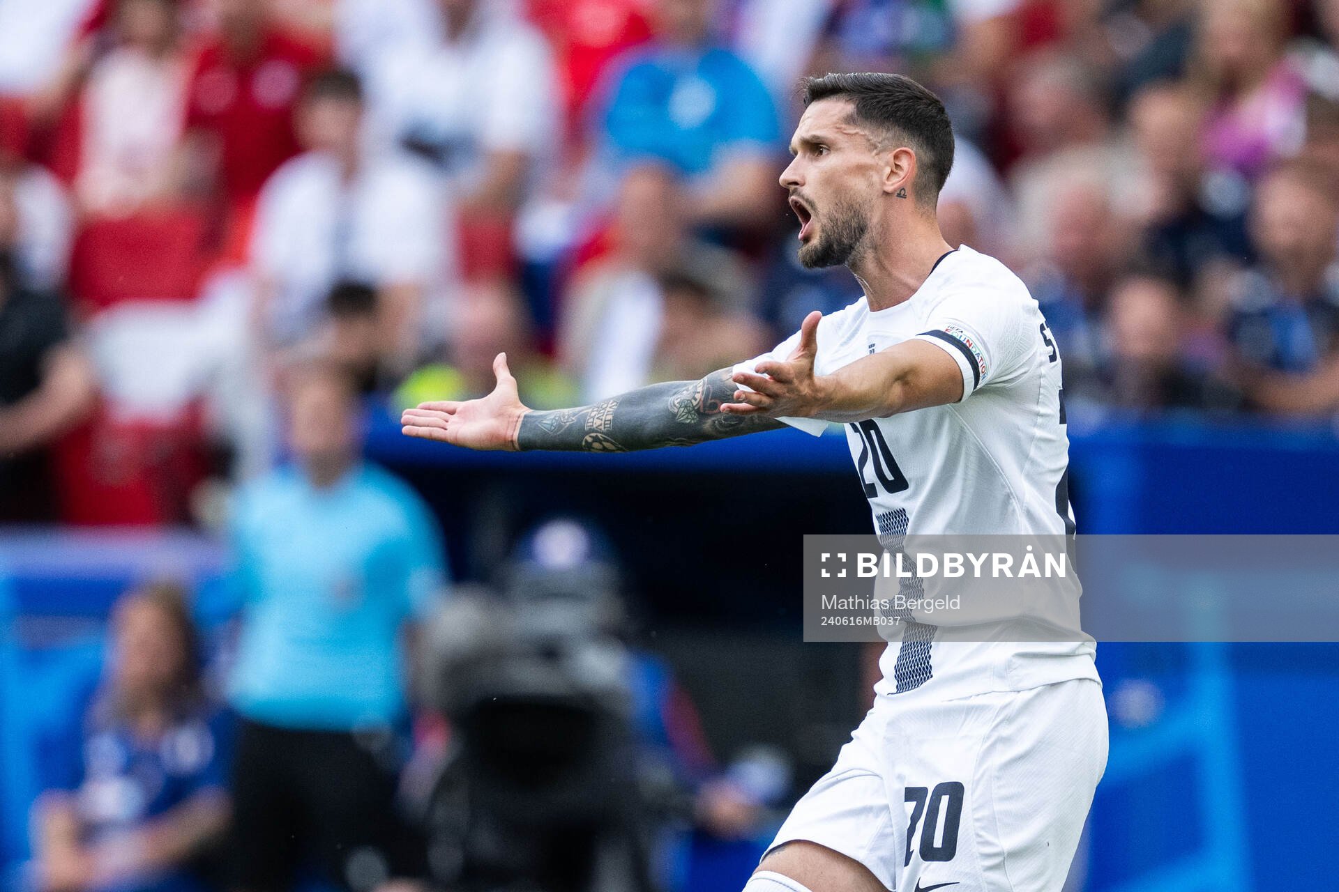 Petar Stojanovic of Slovenia reacts