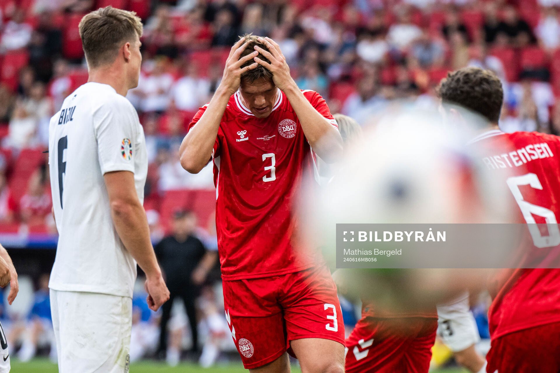 Jannik Vestergaard of Denmark looks dejected
