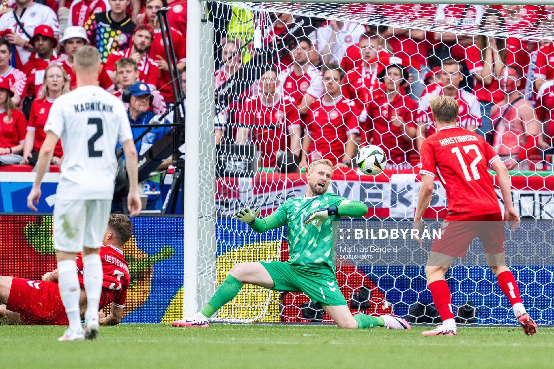 Goalkeeper Kasper Schmeichel of Denmark