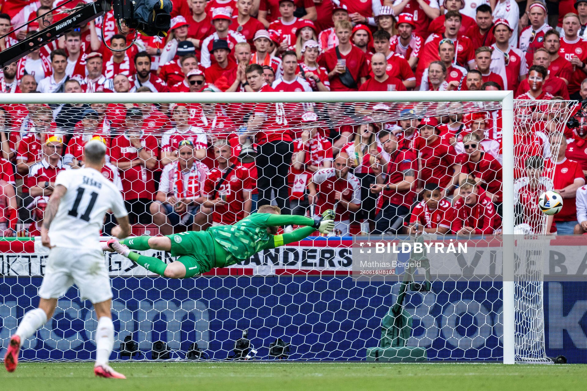Goalkeeper Kasper Schmeichel of Denmark
