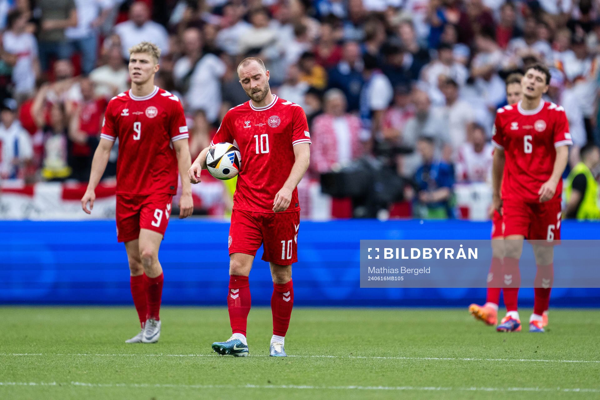 Christian Eriksen of Denmark looks dejected