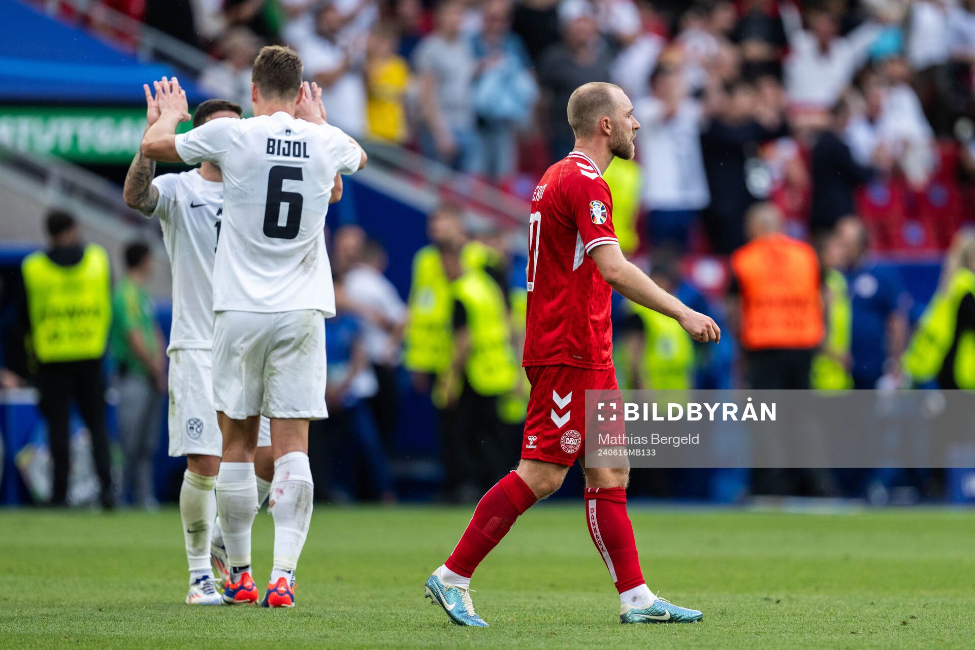 Christian Eriksen of Denmark looks dejected