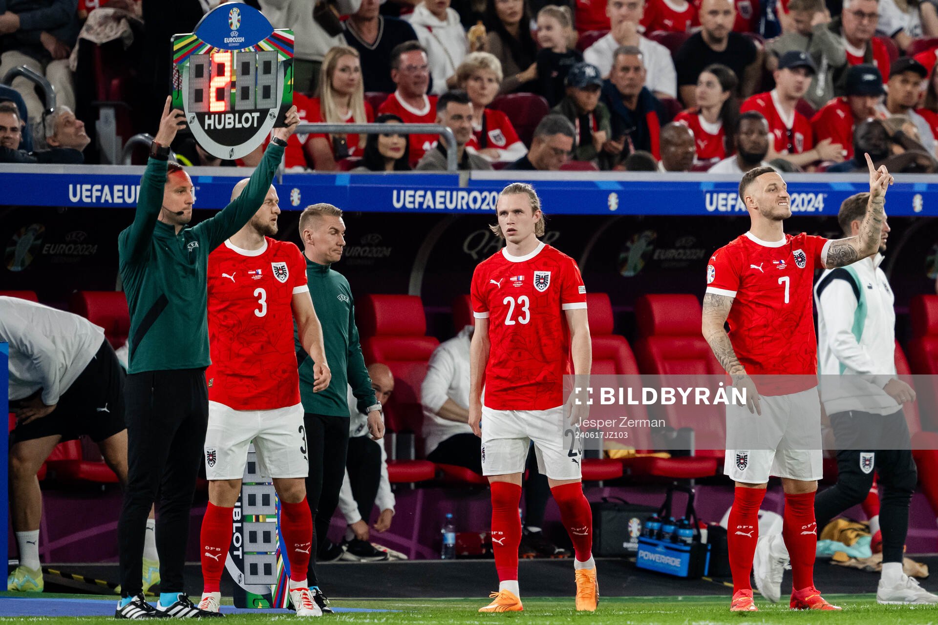 Gernot Trauner, Patrick Wimmer and Marko Arnautovic of