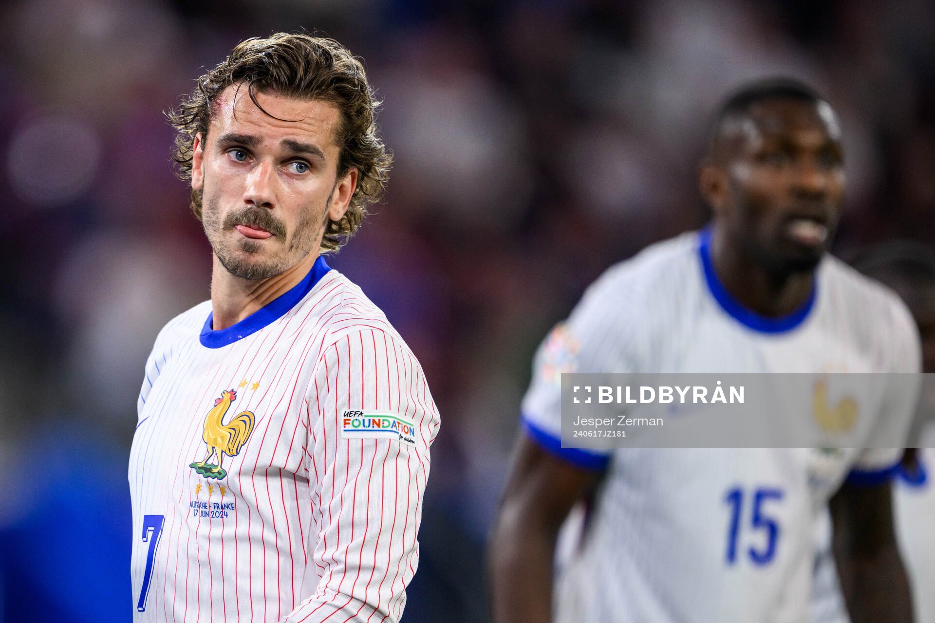 Antoine Griezmann and Marcus Thuram of France