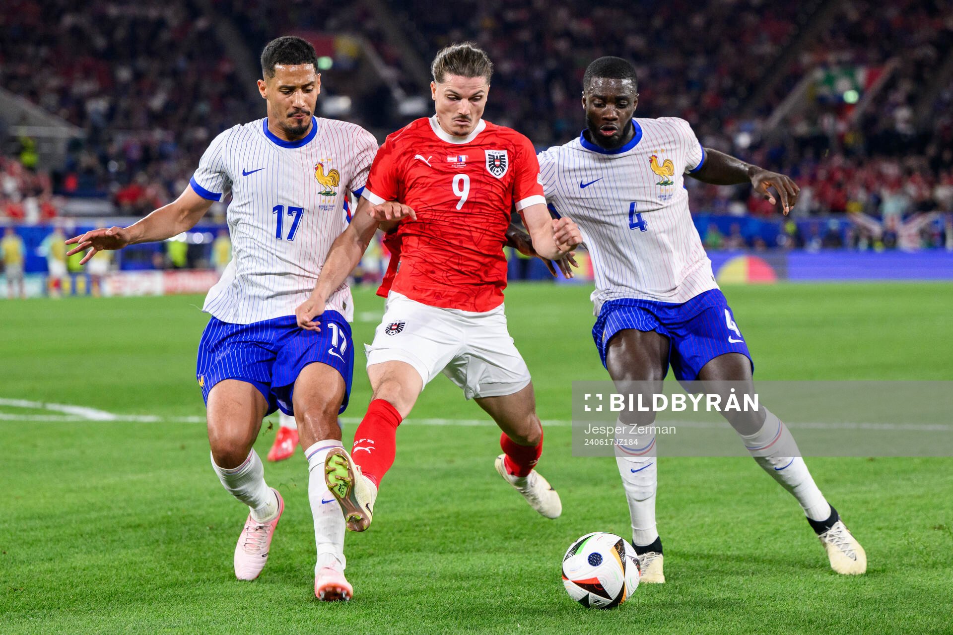 William Saliba and Dayot Upamecano of France against Marcel