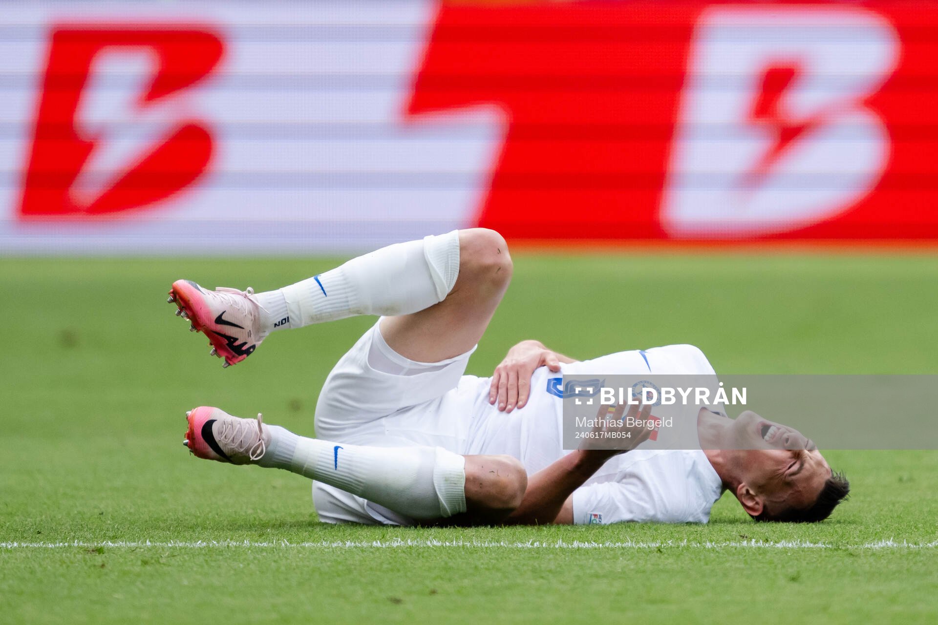 Robert Bozenik of Slovakia in pain