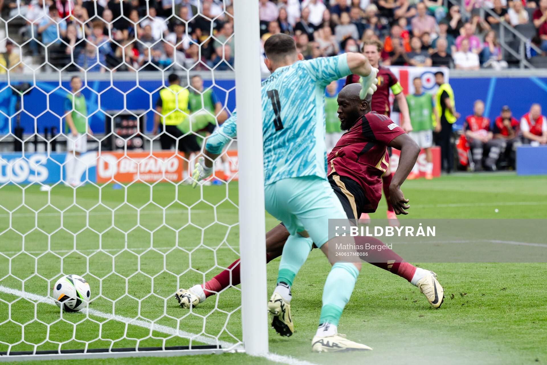 Romelu Lukaku of Belgium scores a goal that was later