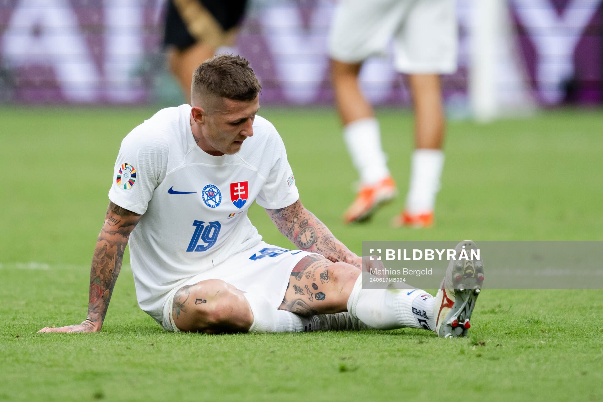 Juraj Kuco of Slovakia in pain
