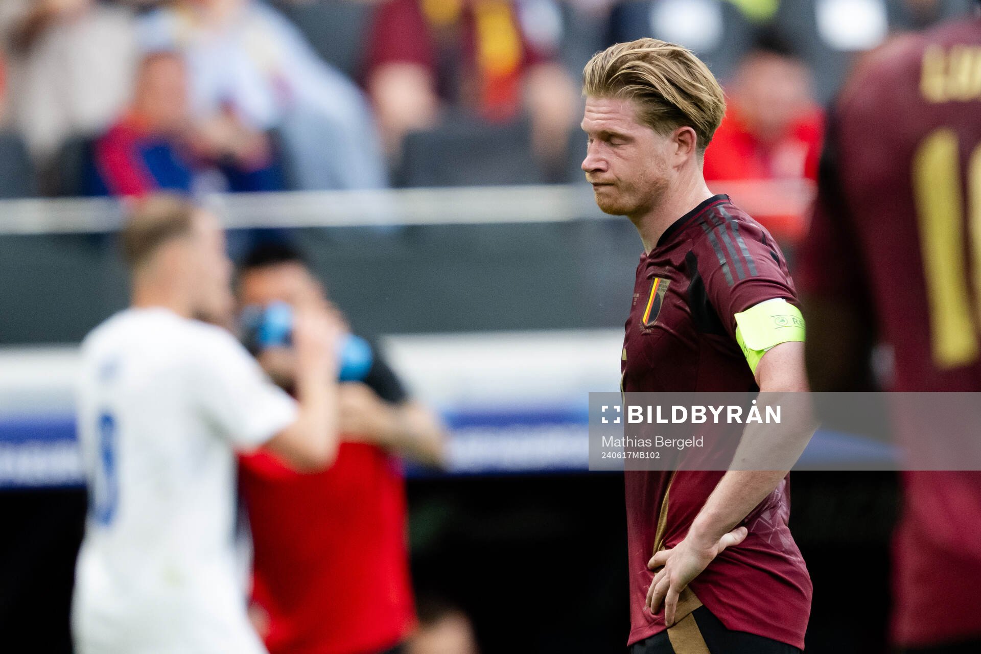 Kevin De Bruyne of Belgium looks dejected