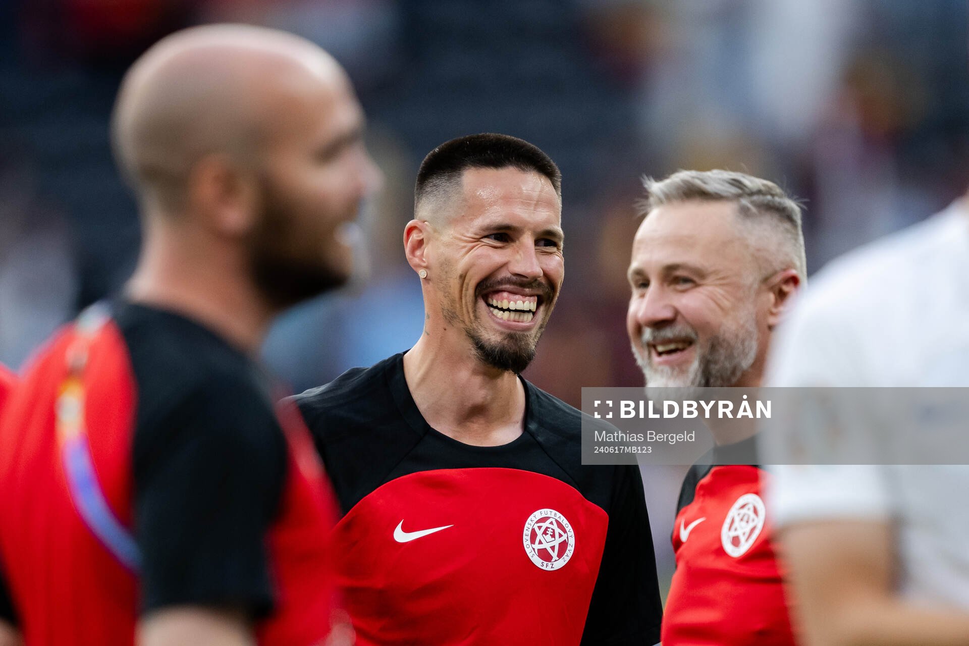 Marek Hamsik, Assistant coach of Slovakia celebrate