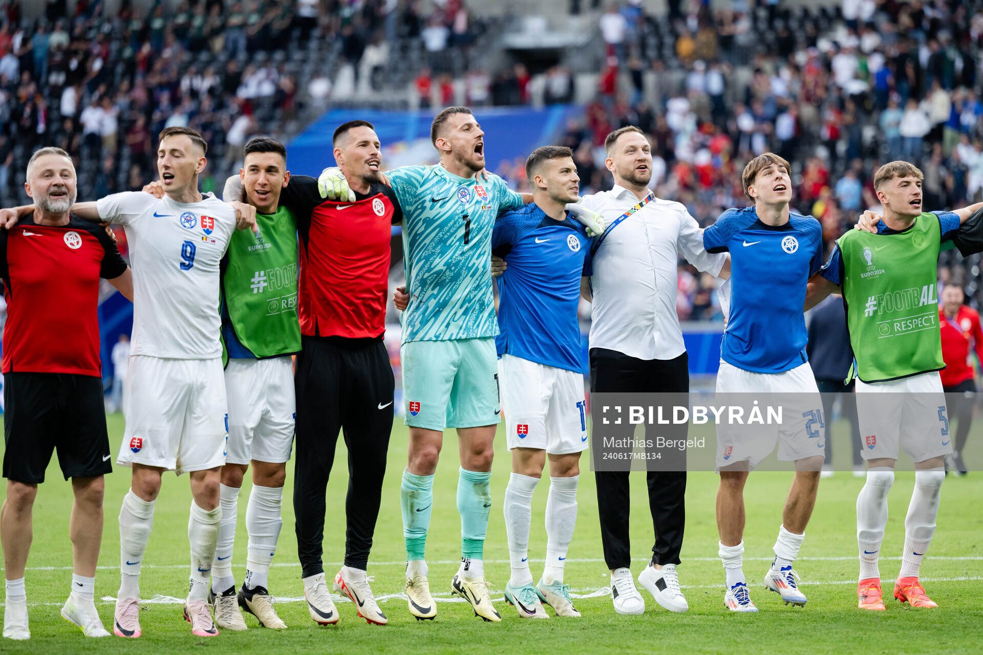 Goalkeeper Martin Dubravka of Slovakia celebrates